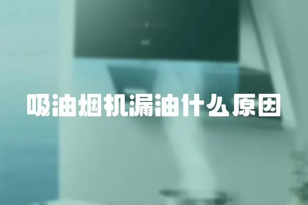 吸油煙機漏油什么原因