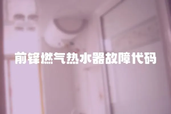 前鋒燃氣熱水器故障代碼