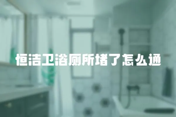 恒潔衛(wèi)浴廁所堵了怎么通