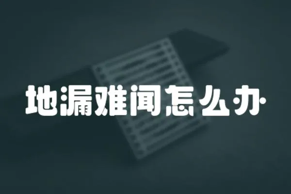 地漏難聞怎么辦