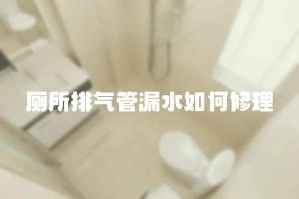廁所排氣管漏水如何修理