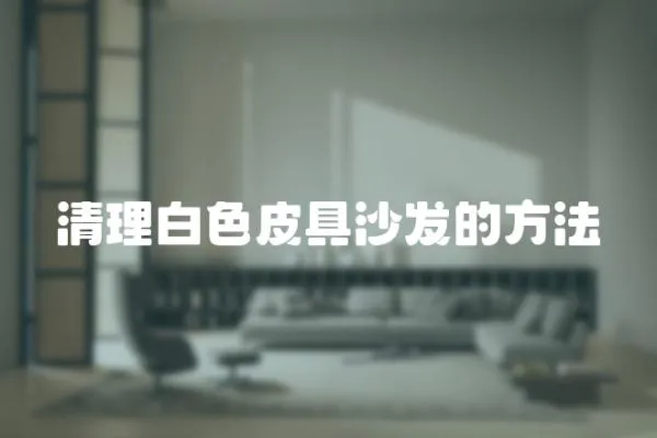 清理白色皮具沙發(fā)的方法