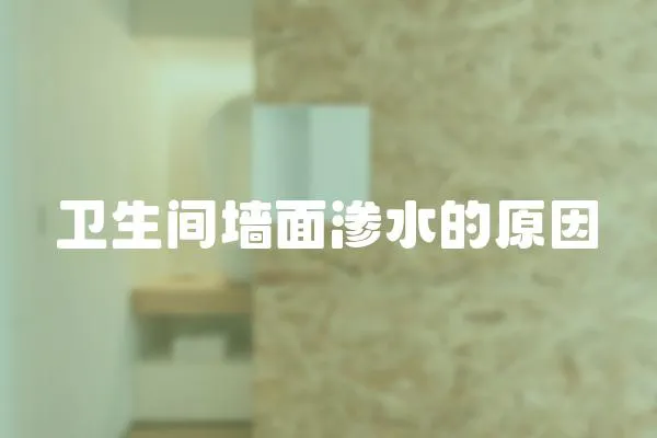 衛(wèi)生間墻面滲水的原因