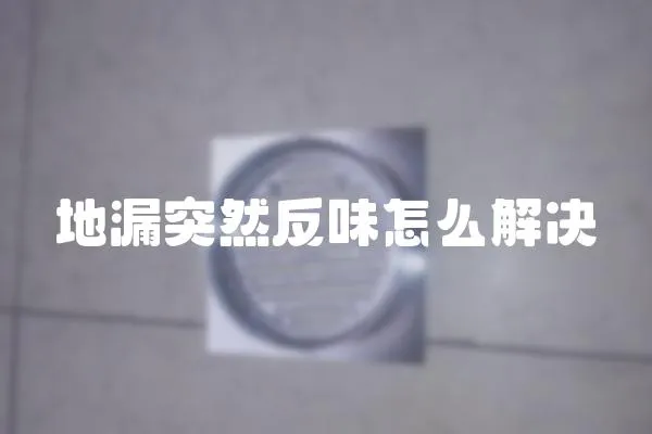 地漏突然反味怎么解決