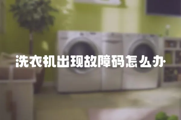洗衣機出現故障碼怎么辦
