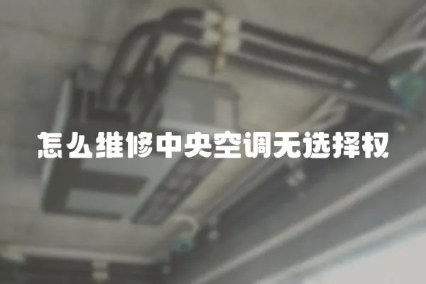 怎么維修中央空調無選擇權