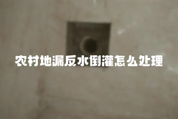 農(nóng)村地漏反水倒灌怎么處理