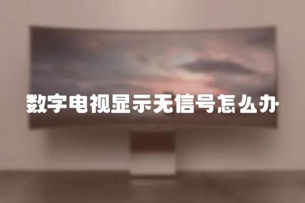 數(shù)字電視顯示無信號怎么辦