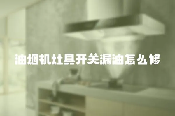 油煙機灶具開關漏油怎么修