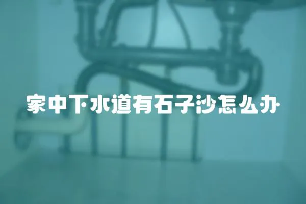 家中下水道有石子沙怎么辦