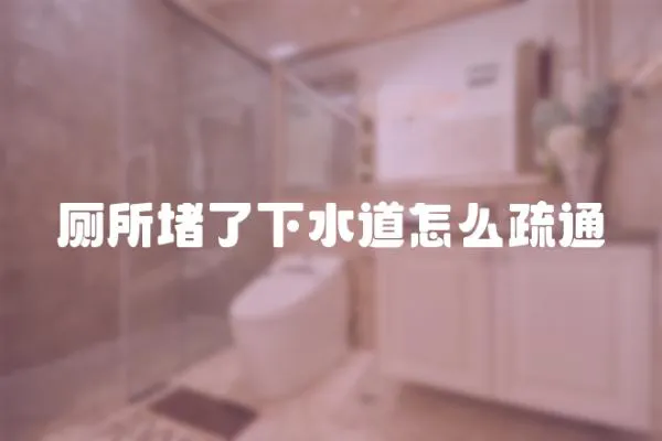 廁所堵了下水道怎么疏通