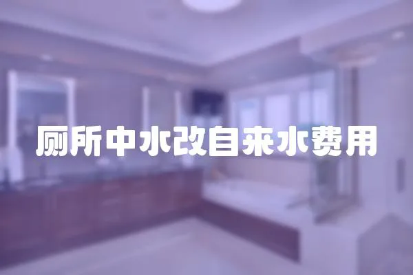 廁所中水改自來水費用