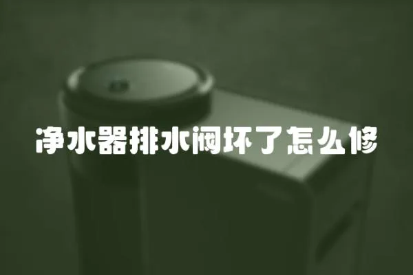 凈水器排水閥壞了怎么修