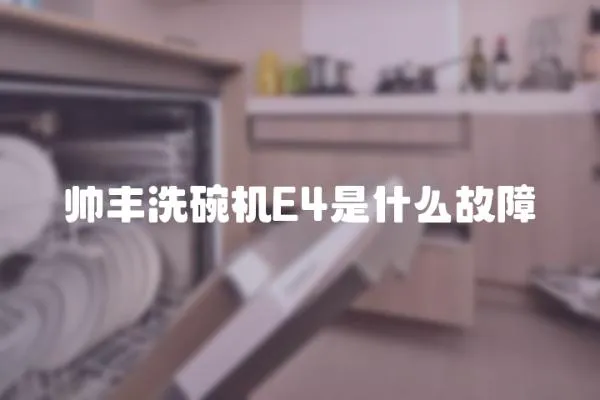 帥豐洗碗機E4是什么故障