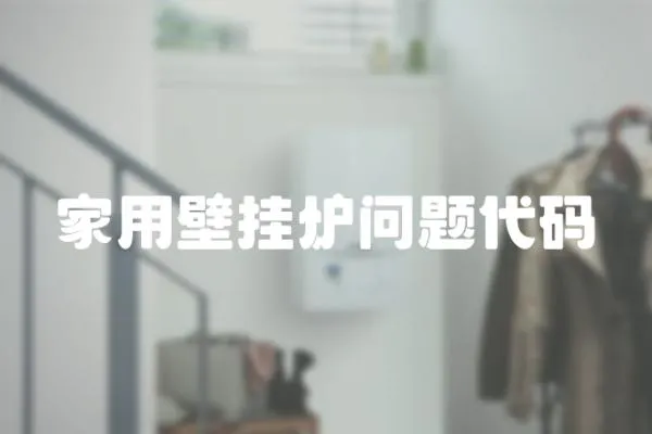 家用壁掛爐問題代碼