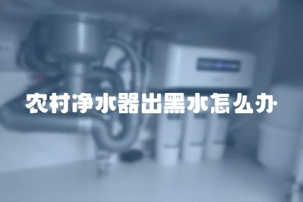 農村凈水器出黑水怎么辦