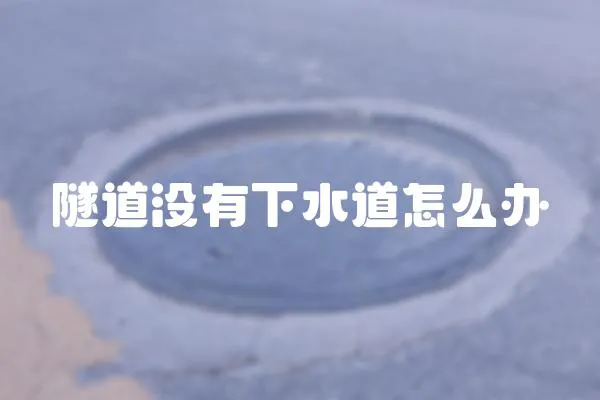 隧道沒有下水道怎么辦