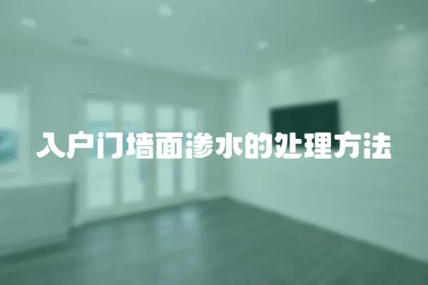 入戶門墻面滲水的處理方法
