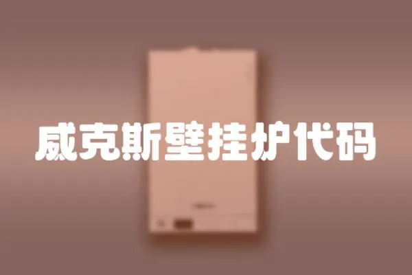威克斯壁掛爐代碼