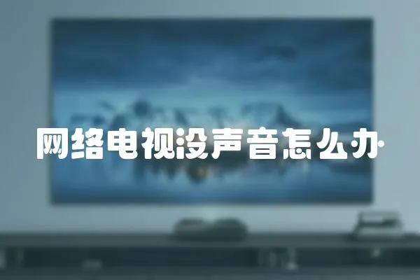 網絡電視沒聲音怎么辦