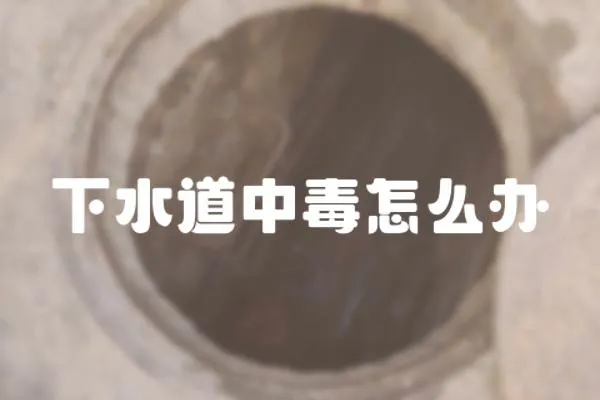 下水道中毒怎么辦