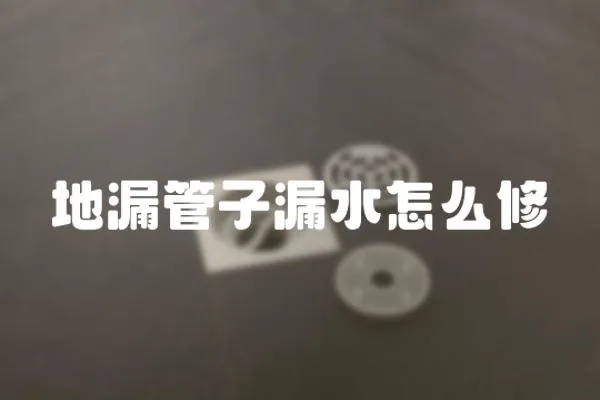 地漏管子漏水怎么修