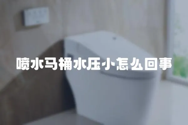 噴水馬桶水壓小怎么回事