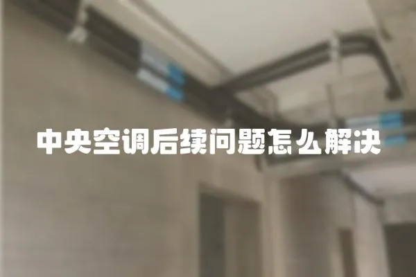 中央空調(diào)后續(xù)問題怎么解決