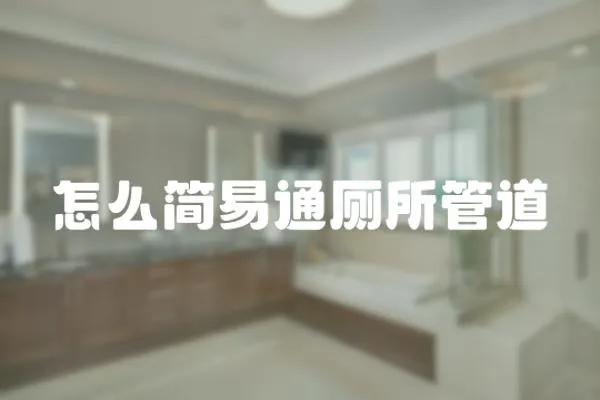 怎么簡(jiǎn)易通廁所管道