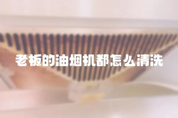 老板的油煙機都怎么清洗