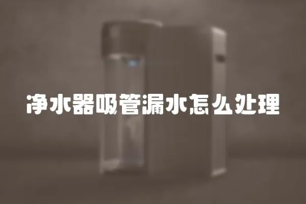 净水器吸管漏水怎么处理