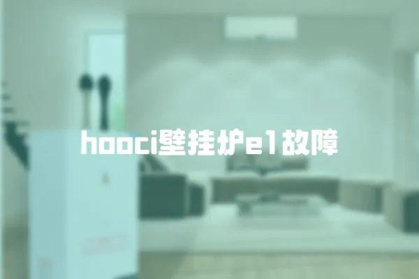 hooci壁掛爐e1故障
