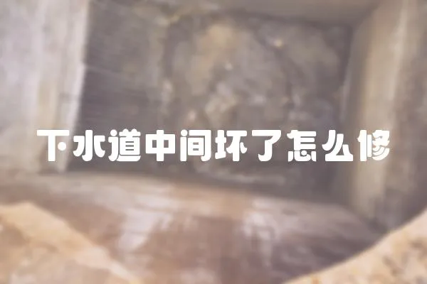 下水道中間壞了怎么修