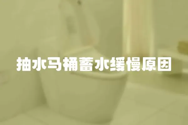 抽水馬桶蓄水緩慢原因