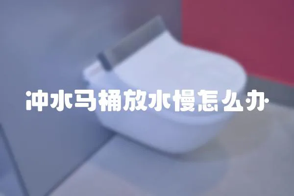 沖水馬桶放水慢怎么辦