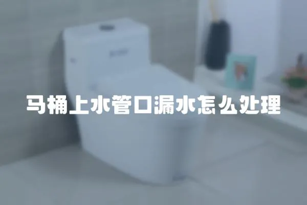 馬桶上水管口漏水怎么處理