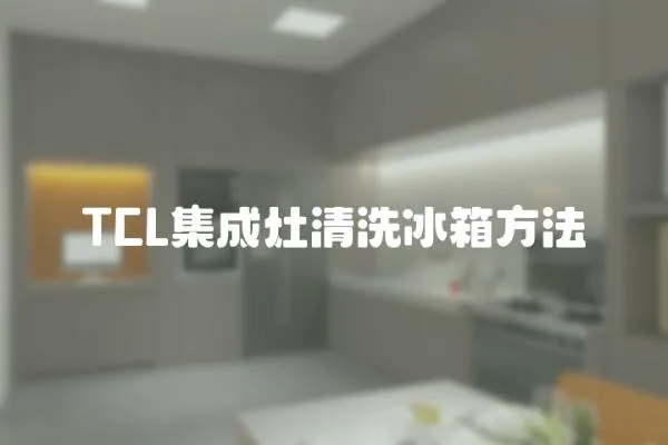 TCL集成灶清洗冰箱方法