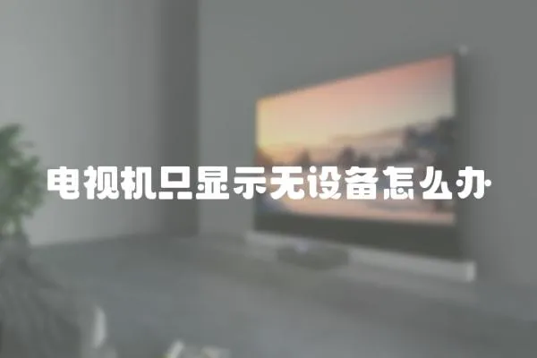 電視機只顯示無設備怎么辦