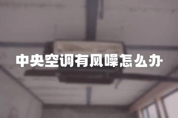 中央空調有風噪怎么辦