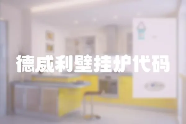 德威利壁掛爐代碼