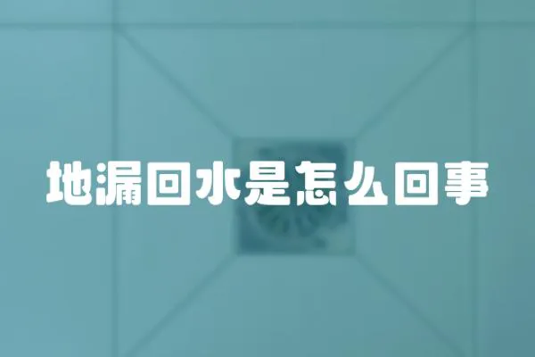 地漏回水是怎么回事