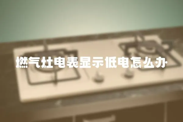 燃?xì)庠铍姳盹@示低電怎么辦