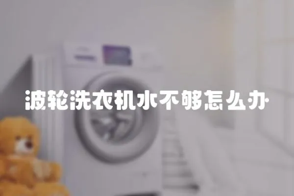 波輪洗衣機水不夠怎么辦