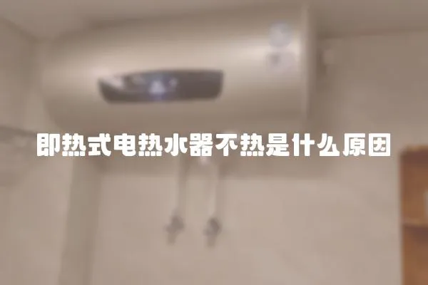即热式电热水器不热是什么原因