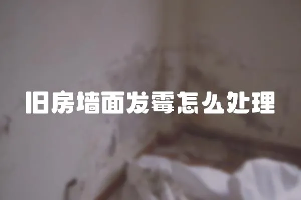 舊房墻面發霉怎么處理