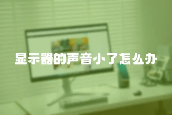 顯示器的聲音小了怎么辦