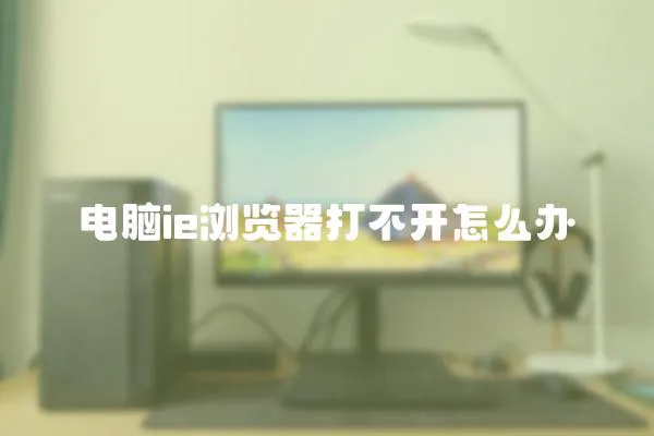 電腦ie瀏覽器打不開怎么辦