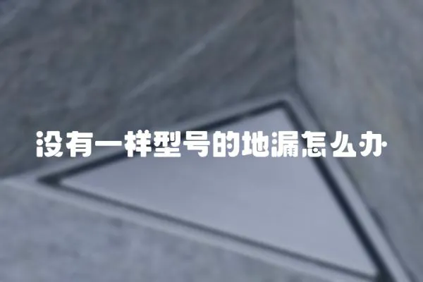沒有一樣型號的地漏怎么辦