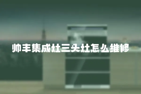 帥豐集成灶三頭灶怎么維修