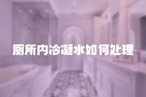 廁所內(nèi)冷凝水如何處理